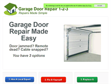 Tablet Screenshot of garagedoorrepair123.com